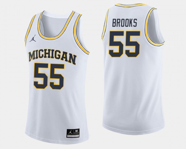 Michigan #55 For Men's Eli Brooks Jersey White College Basketball High School